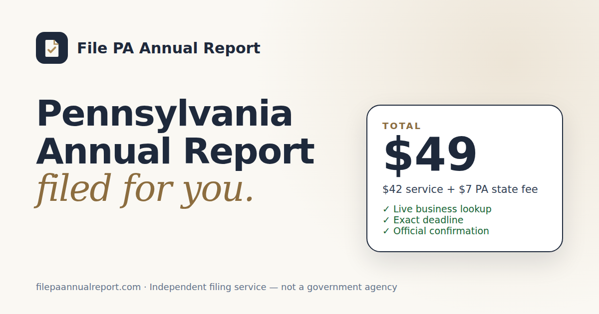 Filing Active Pennsylvania Business Search — Free Entity Lookup with Annual Report ...